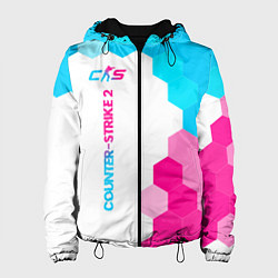 Куртка с капюшоном женская Counter-Strike 2 neon gradient style: по-вертикали, цвет: 3D-черный