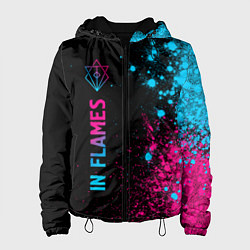 Куртка с капюшоном женская In Flames - neon gradient: по-вертикали, цвет: 3D-черный