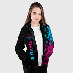 Куртка с капюшоном женская In Flames - neon gradient: по-вертикали, цвет: 3D-черный — фото 2