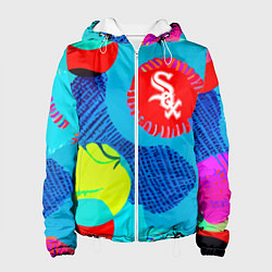 Куртка с капюшоном женская Chicago White Sox - baseball team, цвет: 3D-белый