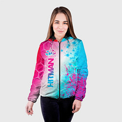 Куртка с капюшоном женская Hitman neon gradient style: по-вертикали, цвет: 3D-черный — фото 2