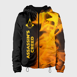 Куртка с капюшоном женская Assassins Creed - gold gradient: по-вертикали, цвет: 3D-черный