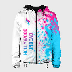 Куртка с капюшоном женская Hollywood Undead neon gradient style: по-вертикали, цвет: 3D-черный