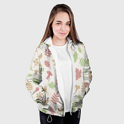 Куртка с капюшоном женская Осень - бежевый 3, цвет: 3D-белый — фото 2