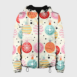 Женская куртка Разноцветные новогодние шары