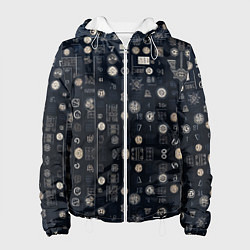 Куртка с капюшоном женская Загадка ребус из цифр и знаков, цвет: 3D-белый