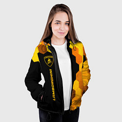 Куртка с капюшоном женская Lamborghini - gold gradient: по-вертикали, цвет: 3D-черный — фото 2