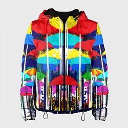 Женская куртка Mirror pattern of umbrellas - pop art