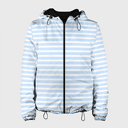 Куртка с капюшоном женская Полосатый морской стиль, цвет: 3D-черный
