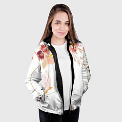 Куртка с капюшоном женская Make love - not war, цвет: 3D-черный — фото 2