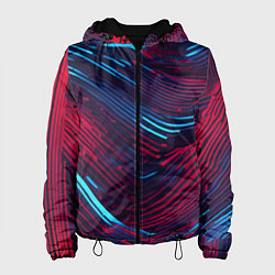 Женская куртка Волнистые линии красные и синие