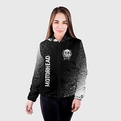 Куртка с капюшоном женская Motorhead glitch на темном фоне вертикально, цвет: 3D-черный — фото 2