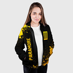 Куртка с капюшоном женская Paramore - gold gradient вертикально, цвет: 3D-черный — фото 2