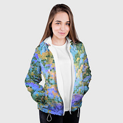 Куртка с капюшоном женская Разноцветный витраж, цвет: 3D-белый — фото 2