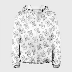 Куртка с капюшоном женская Сончас у мишек - принт раскраска, цвет: 3D-белый