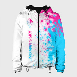 Женская куртка No Mans Sky neon gradient style по-вертикали