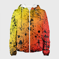 Женская куртка Огненный перелив заката с текстурой царапин и брыз