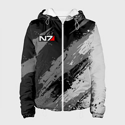 Куртка с капюшоном женская N7 - mass effect monochrome, цвет: 3D-белый