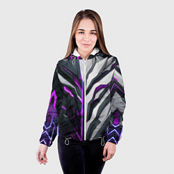 Куртка с капюшоном женская Броня адская и райская фиолетовая, цвет: 3D-белый — фото 2