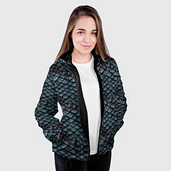 Куртка с капюшоном женская Dragon scale pattern, цвет: 3D-черный — фото 2