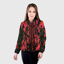 Куртка с капюшоном женская Демонический доспех красный, цвет: 3D-черный — фото 2