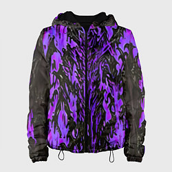 Куртка с капюшоном женская Демонический доспех фиолетовый, цвет: 3D-черный