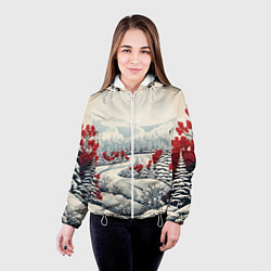Куртка с капюшоном женская Зимнее чудо, цвет: 3D-белый — фото 2