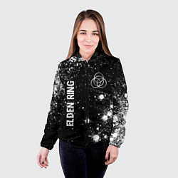 Куртка с капюшоном женская Elden Ring glitch на темном фоне вертикально, цвет: 3D-черный — фото 2