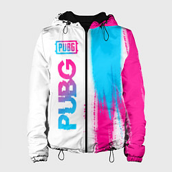 Женская куртка PUBG neon gradient style по-вертикали