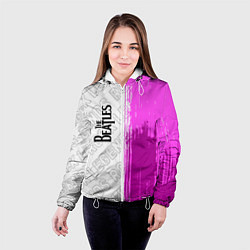 Куртка с капюшоном женская The Beatles rock legends по-вертикали, цвет: 3D-белый — фото 2