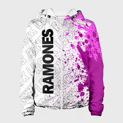Куртка с капюшоном женская Ramones rock legends по-вертикали, цвет: 3D-белый