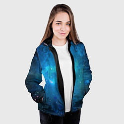 Куртка с капюшоном женская Голубой космос, цвет: 3D-черный — фото 2