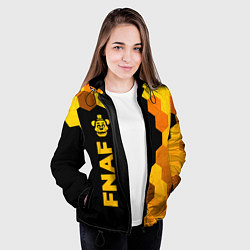 Куртка с капюшоном женская FNAF - gold gradient по-вертикали, цвет: 3D-черный — фото 2