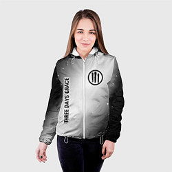 Куртка с капюшоном женская Three Days Grace glitch на светлом фоне вертикальн, цвет: 3D-белый — фото 2