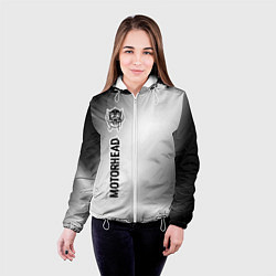 Куртка с капюшоном женская Motorhead glitch на светлом фоне по-вертикали, цвет: 3D-белый — фото 2