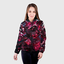 Куртка с капюшоном женская Плиты в стиле абстракционизм, цвет: 3D-черный — фото 2
