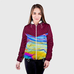 Куртка с капюшоном женская Разводы мыльного пузырька, цвет: 3D-белый — фото 2