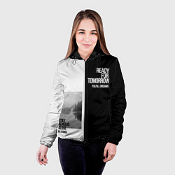 Куртка с капюшоном женская Чёрно белый Stay always close be a guide мечты, цвет: 3D-черный — фото 2