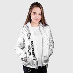 Куртка с капюшоном женская Within Temptation glitch на светлом фоне по-вертик, цвет: 3D-белый — фото 2