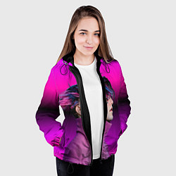 Куртка с капюшоном женская Lil Peep фиолетовый лук, цвет: 3D-черный — фото 2