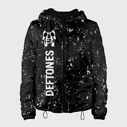 Куртка с капюшоном женская Deftones glitch на темном фоне по-вертикали, цвет: 3D-черный