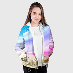 Куртка с капюшоном женская Нежная абстракция, цвет: 3D-белый — фото 2