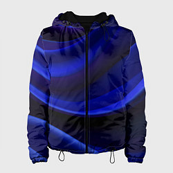 Куртка с капюшоном женская Темная синяя абстракция, цвет: 3D-черный