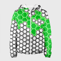 Женская куртка Зелёная энерго-броня из шестиугольников