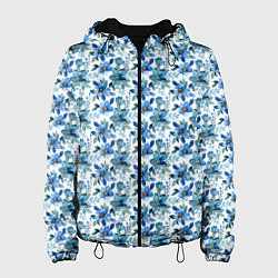 Женская куртка Полевые голубые цветы паттерн