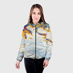 Куртка с капюшоном женская Магия масляного отражения, цвет: 3D-черный — фото 2