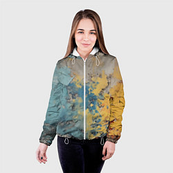 Куртка с капюшоном женская Гранжевая стена с краской, цвет: 3D-белый — фото 2