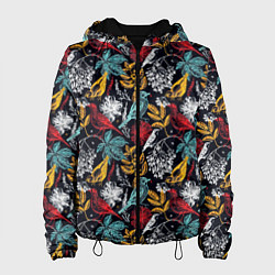 Женская куртка Разноцветные лесные птицы