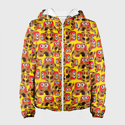 Куртка с капюшоном женская Мультяшные разноцветные монстрики, цвет: 3D-белый