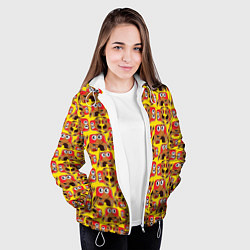Куртка с капюшоном женская Мультяшные разноцветные монстрики, цвет: 3D-белый — фото 2